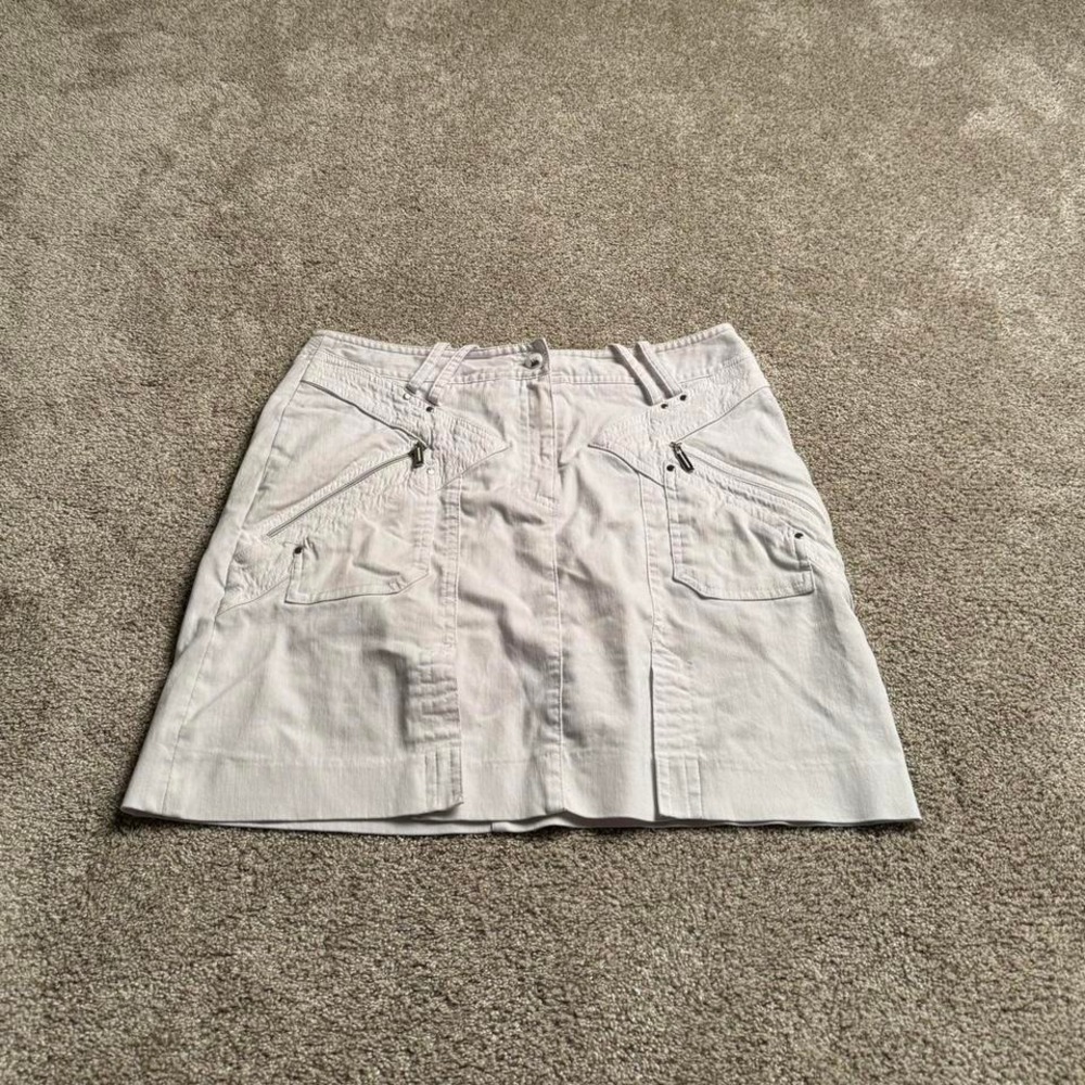 WHITE JAMIE SADOCK "DIAMOND PANEL POCKET" SKIRT